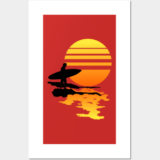 Surfing Sunrise Posters and Art